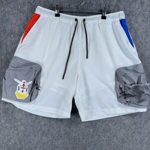 Atsuko Mobile Suit Gundam Shorts Mens Medium White Cargo 7 In Inseam Anime